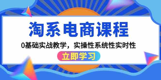 淘系电商课程，0基础实战教学，实操性系统性实时性（15节课）-泡泡网创