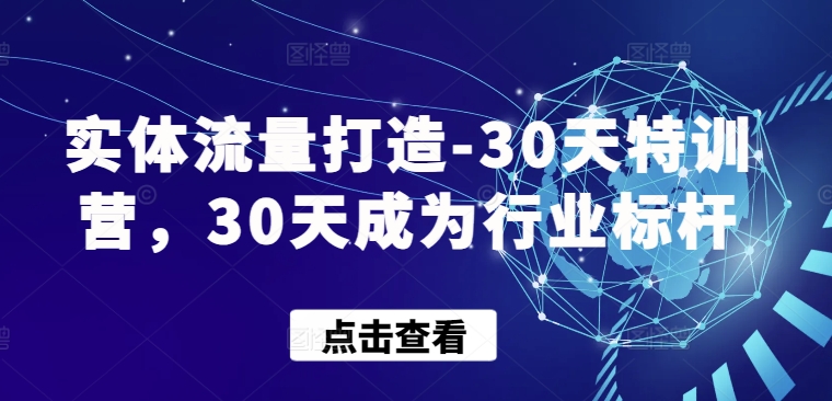 实体流量打造-30天特训营，30天成为行业标杆-泡泡网创