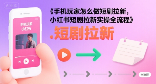 手机玩家怎么做短剧拉新，小红书短剧拉新实操全流程-泡泡网创