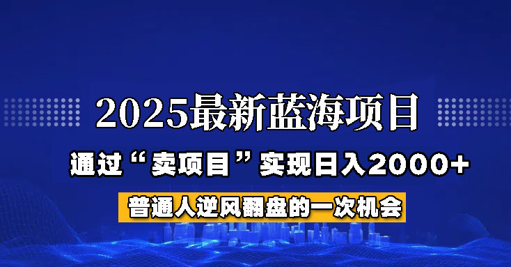 2025年蓝海项目，如何通过“网创项目”日入2000+-泡泡网创