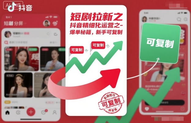 短剧拉新之抖音精细化运营之爆单秘籍，新手可复制-泡泡网创