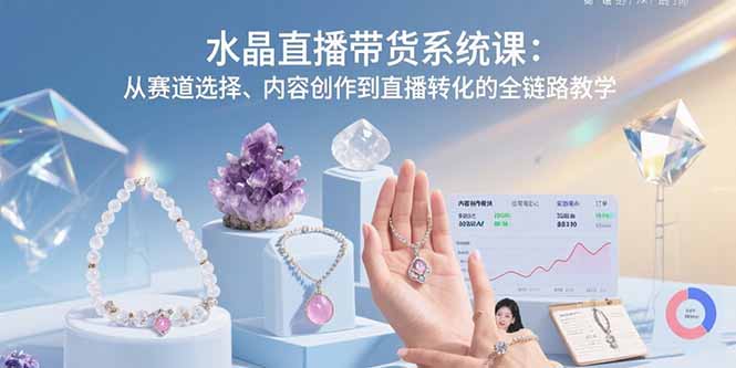 水晶直播带货系统课：从赛道选择、内容创作到直播转化的全链路教学-泡泡网创