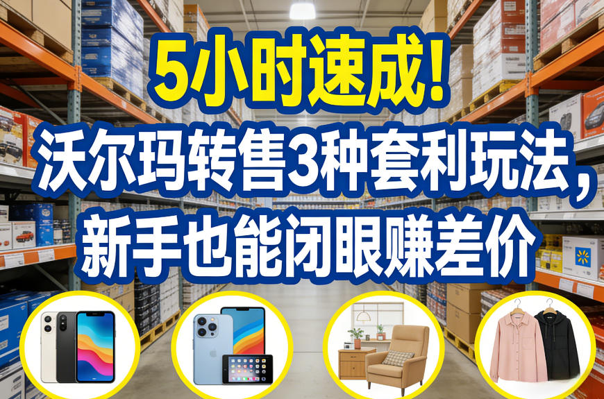 5小时速成！沃尔玛转售3种套利玩法，新手也能闭眼賺差价-泡泡网创