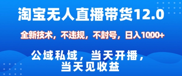 淘宝无人直播12.0，公域私域技术，不封号，不违规布局双十一流量风口，日入1k(独家技术)【揭秘】-泡泡网创