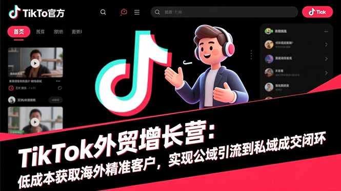 TikTok外贸增长营：低成本获取海外精准客户，实现公域引流到私域成交闭环-泡泡网创