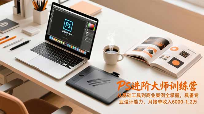 PS进阶大师训练营，从基础工具到商业案例全掌握，具备专业设计能力，月接单收入6000-1.2万-泡泡网创