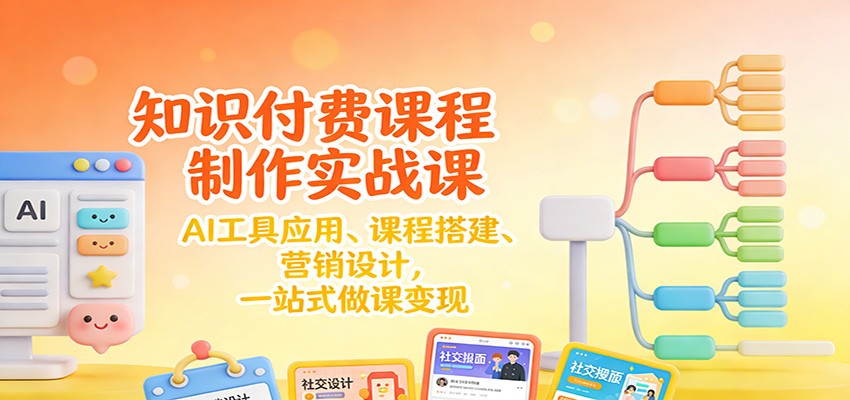 知识付费课程制作实战课：AI工具应用 、课程搭建、营销设计，一站式做课变现-泡泡网创