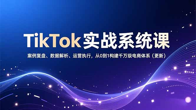 TikTok实战系统课，案例复盘、数据解析、运营执行，从0到1构建千万级电商体系(更新-泡泡网创