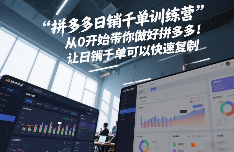拼多多日销千单训练营，从0开始带你做好拼多多，让日销千单可以快速复制(更新26年1月)-泡泡网创