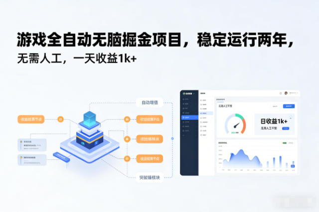 游戏全自动无脑掘金项目，稳定运行两年，无需人工，一天收益1k+【揭秘】-泡泡网创