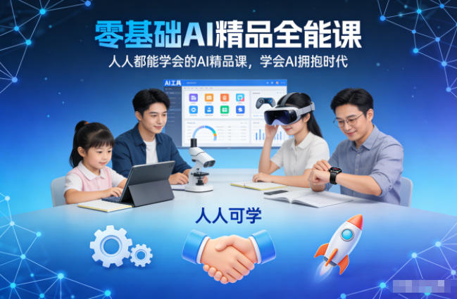 零基础AI精品全能课，人人都能学会的AI精品课，学会AI拥抱时代-泡泡网创