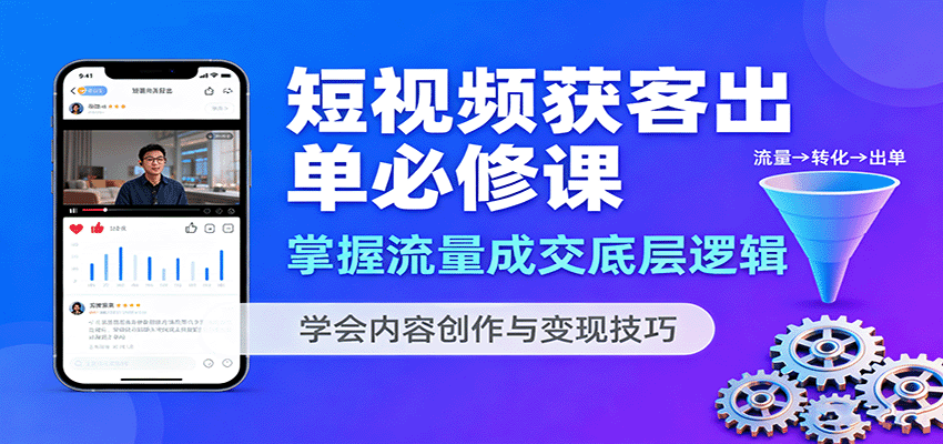 短视频获客出单必修课：掌握流量成交底层逻辑，学会内容创作与变现技巧-泡泡网创