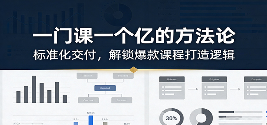 一门课一个亿的方法论：标准化交付，解锁爆款课程打造逻辑-泡泡网创