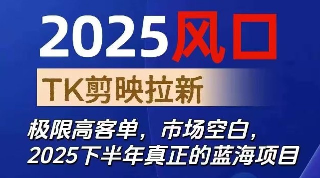 2025风口TK剪映capcut拉新项目，极限高客单，市场空白，2025下半年真正的蓝海项目-泡泡网创