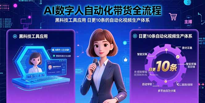 AI数字人自动化带货全流程：黑科技工具应用 日更10条的自动化视频生产体系-泡泡网创