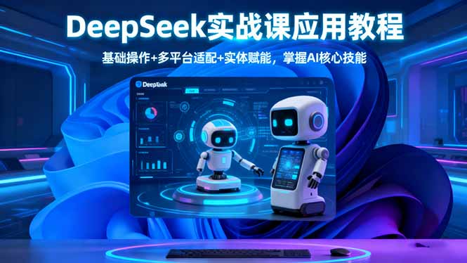 DeepSeek实战课应用教程、基础操作+多平台适配+实体赋能，掌握AI核心技能-泡泡网创