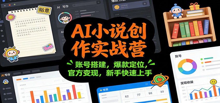 AI小说创作实战营：账号搭建，爆款定位，官方变现，新手快速上手-泡泡网创
