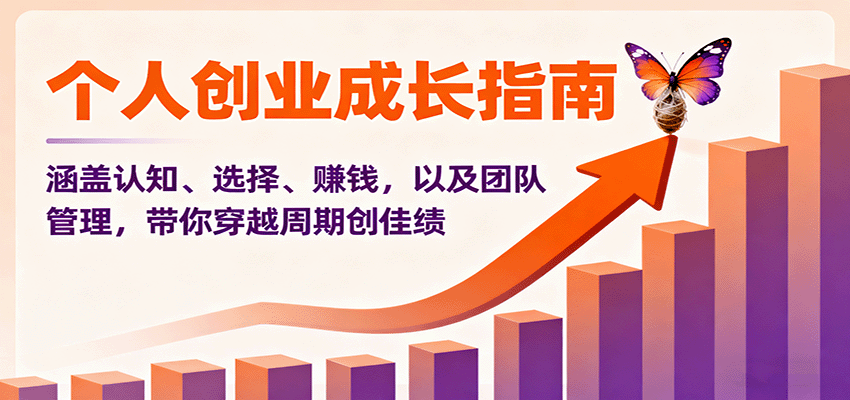 个人创业成长指南：涵盖认知、选择、赚钱，以及团队管理，带你穿越周期创佳绩-泡泡网创