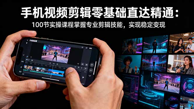 手机视频剪辑零基础直达精通：100节实操课程掌握专业剪辑技能，实现稳...-泡泡网创