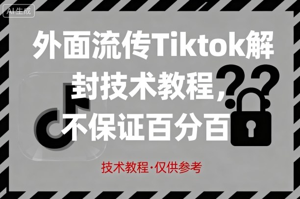 外面流传Tiktok解封技术教程，不保证百分百，具体自测-泡泡网创