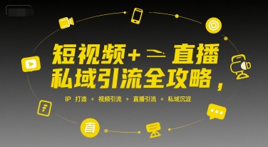 短视频+直播私域引流全攻略，IP打造 +视频引流 +直播引流 +私域沉淀-泡泡网创