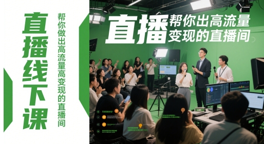 直播线下课，帮你做出高流量高变现的直播间-泡泡网创