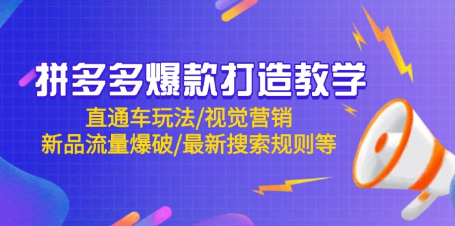 拼多多爆款打造教学：直通车玩法/视觉营销/新品流量爆破/最新搜索规则等-泡泡网创