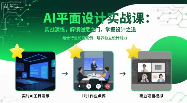 AI平面设计实战课，实战演练，解锁创意之门，掌握设计之道-泡泡网创