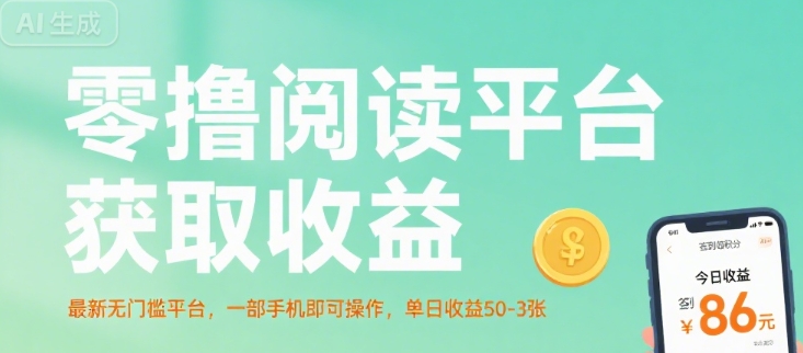 零撸阅读平台获取收益，最新无门槛平台，一部手机即可操作，单日收益50-3张【揭秘】-泡泡网创