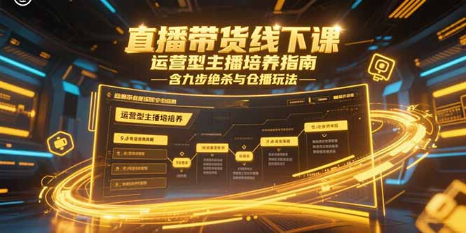 直播带货线下课，运营型主播培养指南，含九步绝杀与仓播玩法-泡泡网创