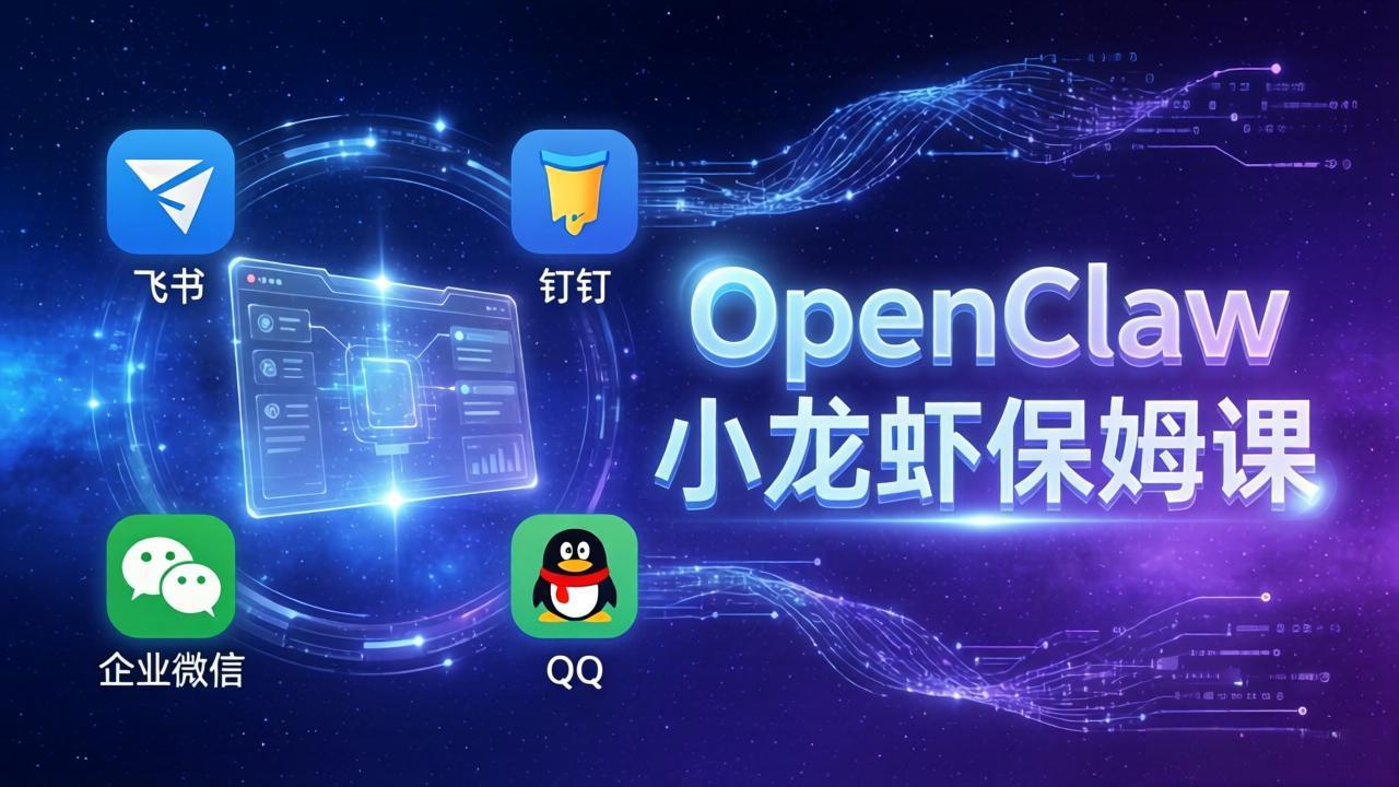 OpenClaw小龙虾保姆课： Windows/macOS/Linux/Docker全系统安装，飞书+钉钉+企业微信+QQ 全接入-泡泡网创