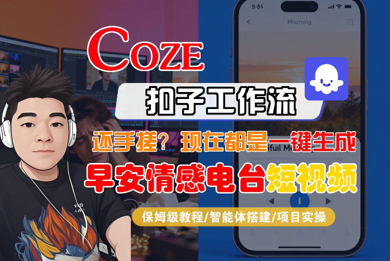 【Coze工作流搭建实操教程】【coze】早安情感电台日签视频还在手动做？用扣子工作流自动生成，省时90%-泡泡网创