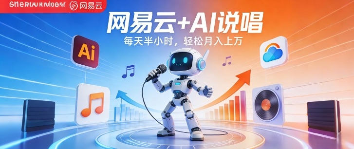 网易云+AI说唱，每天半小时，AI内容创作+流量变现，轻松月入1W-泡泡网创