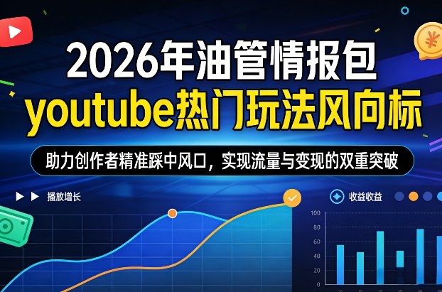 2026年油管情报包，youtube热门玩法风向标，助力创作者精准踩中风口，实现流量与变现的双重突破-泡泡网创