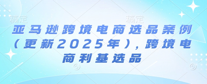 亚马逊跨境电商选品案例(更新2025年3月)，跨境电商利基选品-泡泡网创