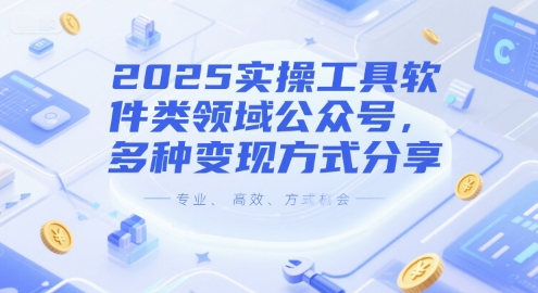 2025实操工具软件类领域公众号，多种变现方式分享-泡泡网创