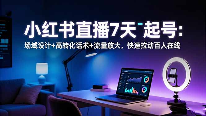 小红书直播7天起号：场域设计+高转化话术+流量放大，快速拉动百人在线-泡泡网创