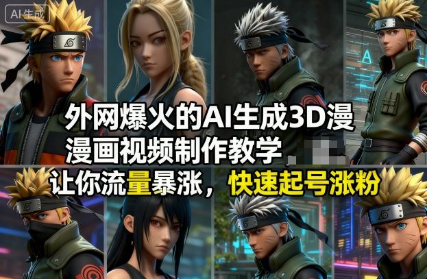 外网爆火的AI生成3D漫画视频制作教学，让你流量暴涨，快速起号涨粉！-泡泡网创