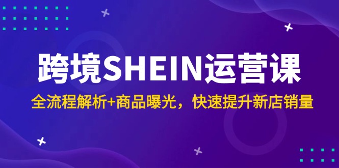 跨境SHEIN运营课，全流程解析+商品曝光，快速提升新店销量-泡泡网创