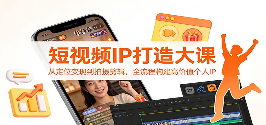 短视频IP打造大课：从定位变现到拍摄剪辑，全流程构建高价值个人IP-泡泡网创