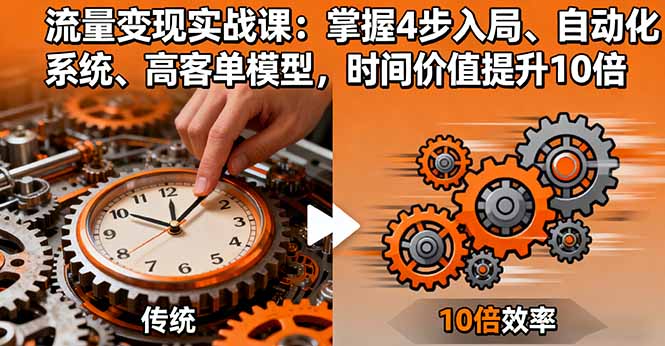 流量变现实战课：掌握4步入局、自动化系统、高客单模型，时间价值提升10倍-泡泡网创