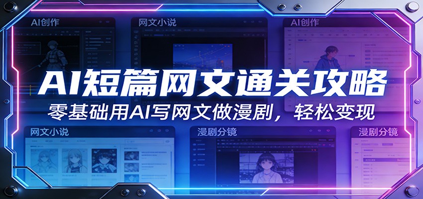 AI短篇网文通关攻略：零基础用AI写网文做漫剧，轻松变现-泡泡网创