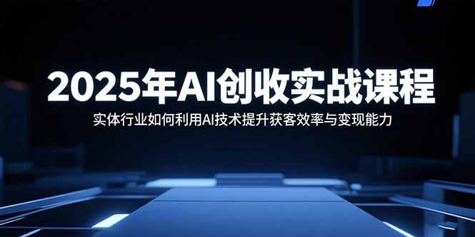 2025年AI创收实战课程：实体行业如何利用AI技术提升获客效率与变现能力-泡泡网创