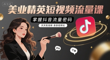 美业精英短视频流量课，掌握抖音流量密码，天天有询单，条条有转化-泡泡网创