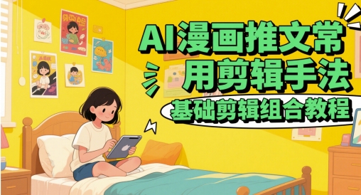 AI漫画推文常用剪辑手法，基础剪辑组合教程-泡泡网创