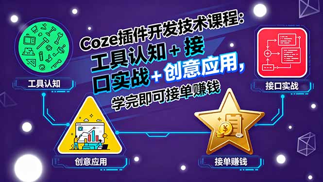 Coze插件开发技术课程：工具认知+接口实战+创意应用，学完即可接单赚钱-泡泡网创