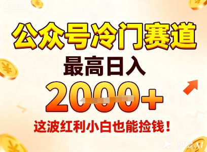 公众号冷门赛道，最高日入1k+，这波红利小白也能捡钱！-泡泡网创