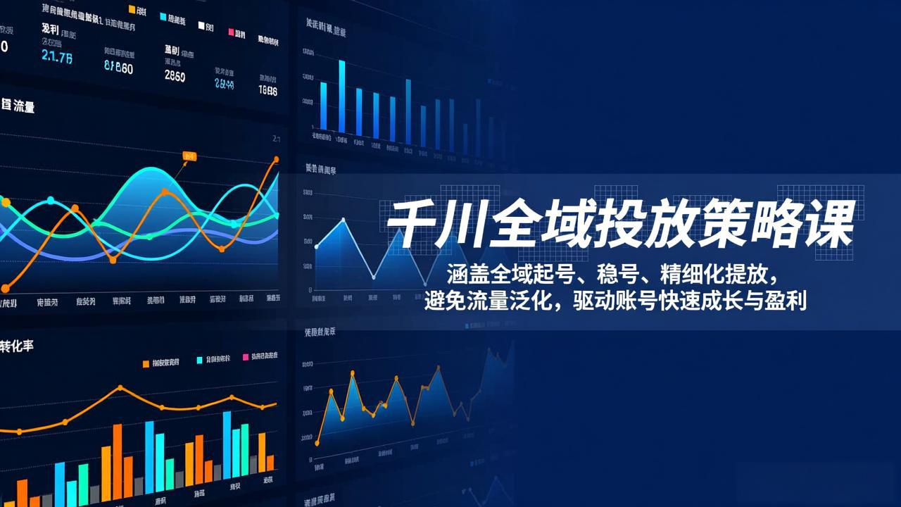 千川全域投放策略课：涵盖全域起号、稳号、精细化投放，避免流量泛化，驱动账号快速成长与盈利-泡泡网创