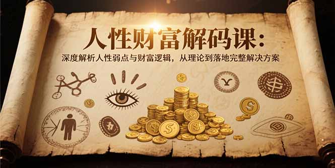 人性财富解码课6.0：深度解析人性弱点与财富逻辑，理论到落地完整解决方案-泡泡网创