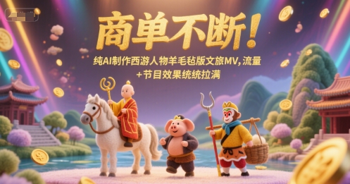 商单不断！纯AI制作西游人物羊毛毡版文旅MV，流量+节目效果统统拉满-泡泡网创